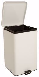 Picture of WASTECAN STEP-ON SQ MTL WHT 32QT