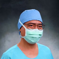 Picture of MASK FACE SURG ANTI-FOG W/TIES GRN (50/BX 6BX/CS) KIMCLK