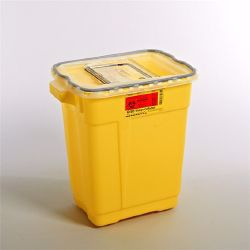 Picture of CONTAINER SHARPS CHEMO SLIDE YLW 9GL(8/CS)