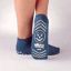 Picture of SLIPPER SOCK DBL PRINT TEAL ADLT LG (48PR/CS)