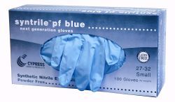 Picture of GLOVE EXAM NITRL SYNTRL-PF TEX BLU SM (100/BX 10B