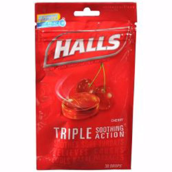 Picture of HALLS COUGH LOZ CHERRY (30/BG)