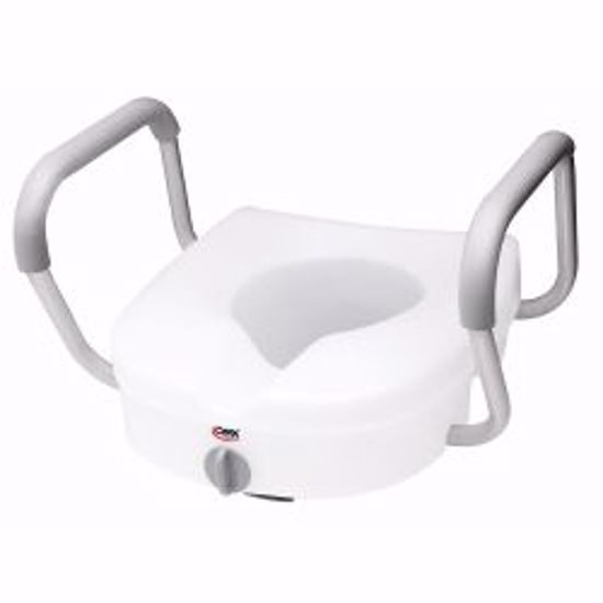 Picture of SEAT TOILET RAISED W/HNDLS EZLOCK (2/CS)