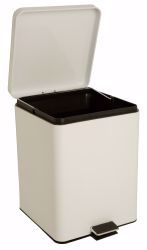 Picture of WASTECAN STEP-ON SQ MTL WHT 20QT