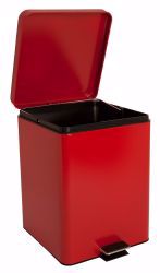 Picture of WASTECAN STEP-ON SQ MTL RED 20QT