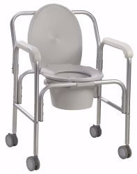 Picture of COMMODE ALUM W/WHEELS ANGL BACK (2/CS)
