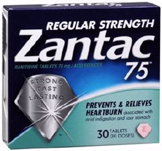 Picture of ZANTAC TAB 75MG UD (30/BX)