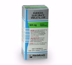 Picture of FERROUS GLUCONATE TAB 325MG (100/BT) 9PADD