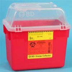Picture of CONTAINER SHARPS FUNNEL TOP RED 8QT (24/CS)