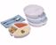 Picture of PLATE PARTIONED SCOOP W/LID SANDSTONE 8
