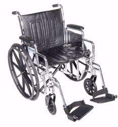 Picture of WHEELCHAIR SPORT DUAL AXLE ELEV LEGREST 20" CHROME