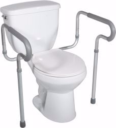 Picture of FRAME TOILET SFTY LT WT W/WATERFALL ARMRSTS 28" (
