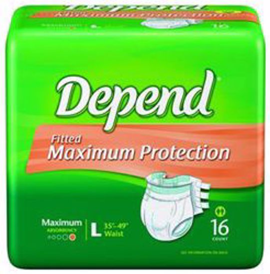 Picture of BRIEF INCONT DEPENDS OVERNT MAX ABSRB LG/XLG (16/ AMEKIM