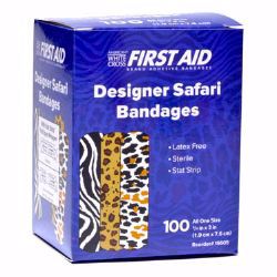 Picture of BANDAGE ADHSV STRIP SAFARI 3/4"X3" (100/BX 12BX/CS)