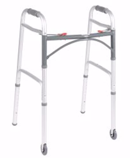 Picture of WALKER FOLDING DLX 2BUTTON W/WHEELS 32"-39