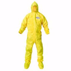 Picture of COVERALLS PROT KLEENGUARD HOODED YLW XLG (12/CS) KIMCLK