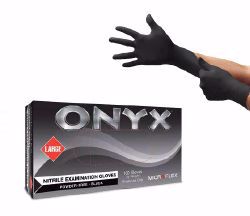 Picture of GLOVE EXAM NITRILE 2X PF BLK 100/BX 10/CS ONYX TEXTURED