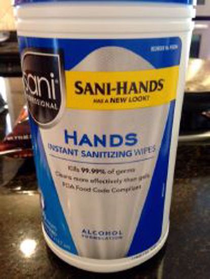 Picture of WIPE SANI-HANDS W/TENCEL 65.9% ALCOHOL (300/CN 6CN/CS)