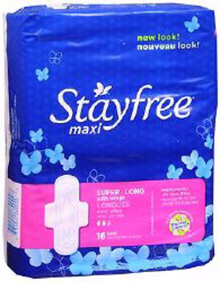 Picture of PAD STAYFREE SPR MAXI LNG W/WINGS (16/PK 9PK/CS)