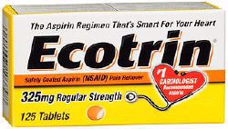 Picture of ECOTRIN TAB REG 325MG (125/BT)