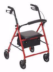 Picture of WALKER ROLLATOR STEEL 6" WHL RED