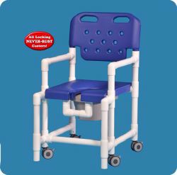 Picture of CHAIR SHWR/CMODE W/ANTI-TIP BARS GRY